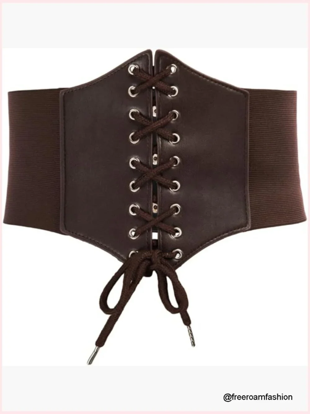 Lace-up Corset Belt Elastic Waist Cinch Belt Faux Leather